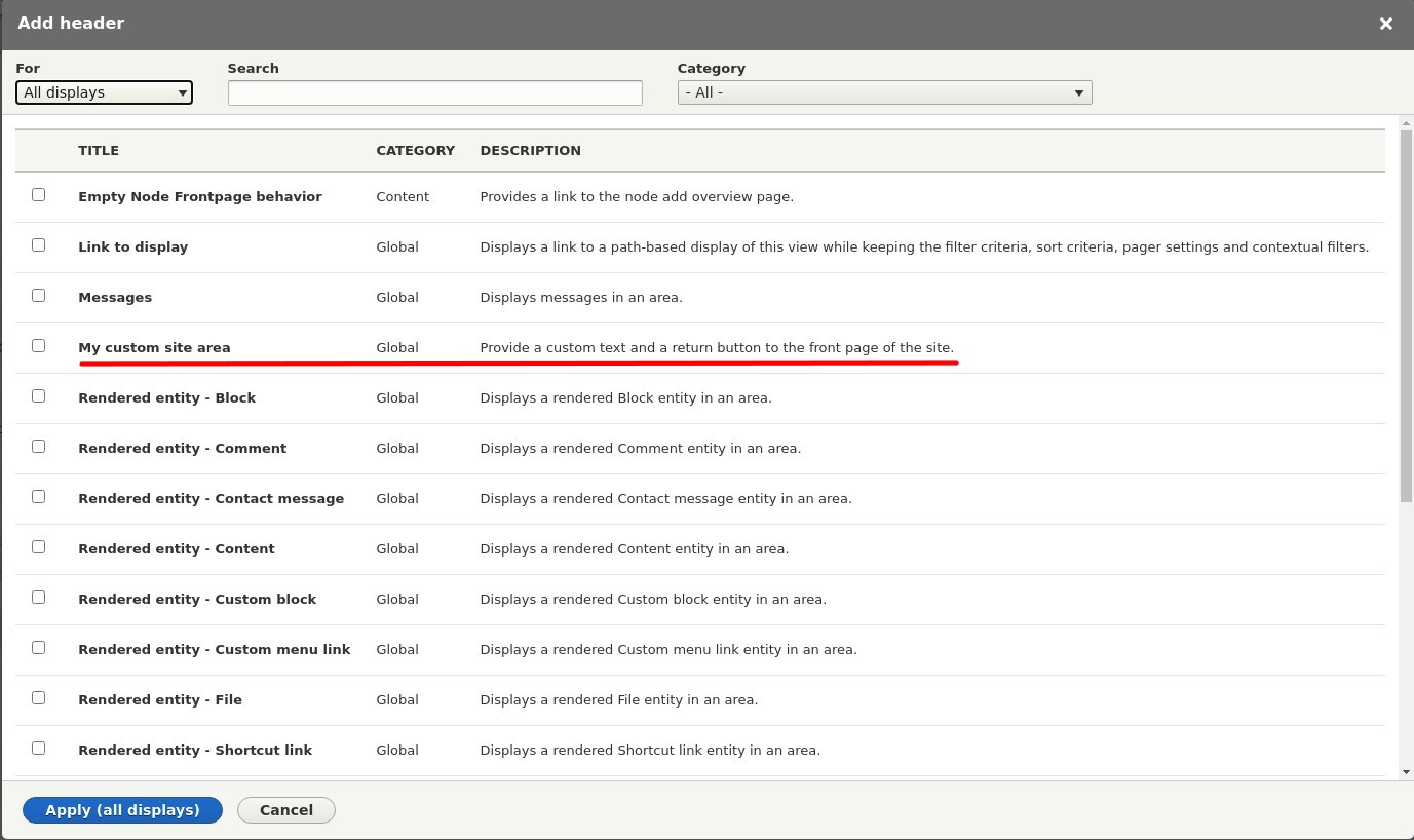 Plugin Area Info