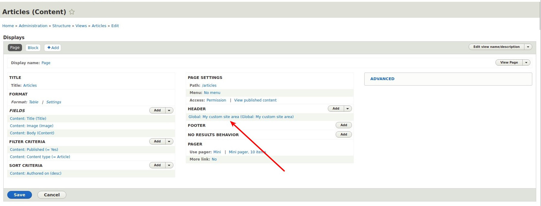 View Area plugin